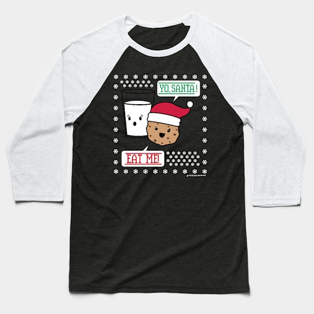 SANTA EAT ME Baseball T-Shirt by toddgoldmanart